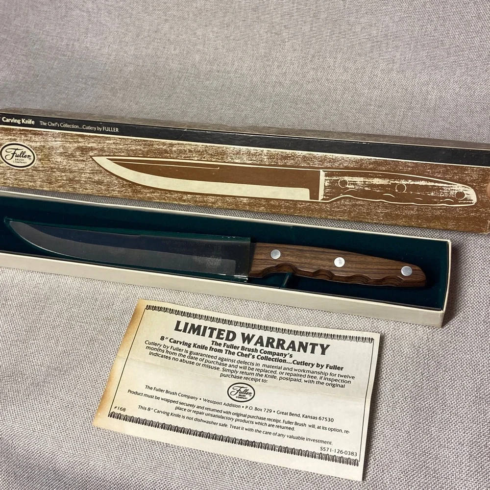 Vintage Fuller Brush Company 8” carving knife — new in original box.
